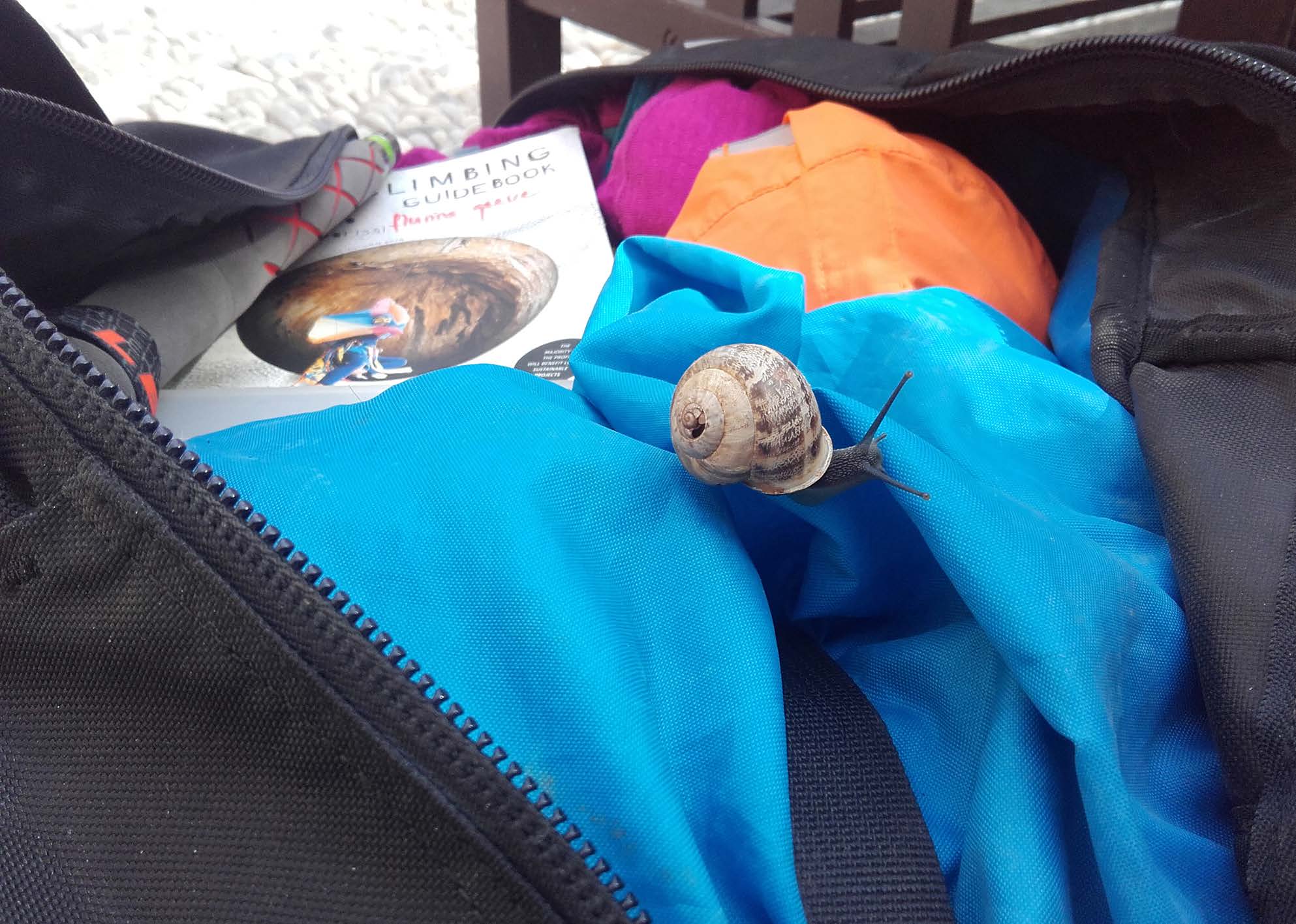 Rucksack mit Kletterausrüstung